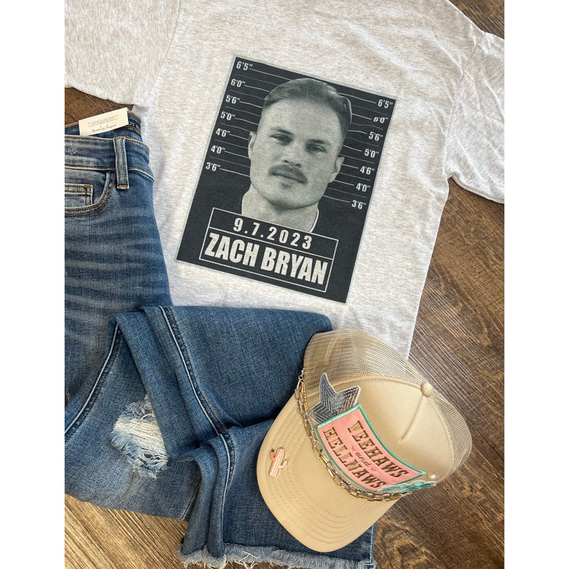 Zach Bryan Mug Shot Graphic Tee (Small to 2XL)