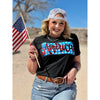 America on Stars in Red Metallic Puff Tee (XS-3XL)