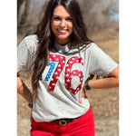 1776 in Metallic Puff with Stars Tee (S-3XL)