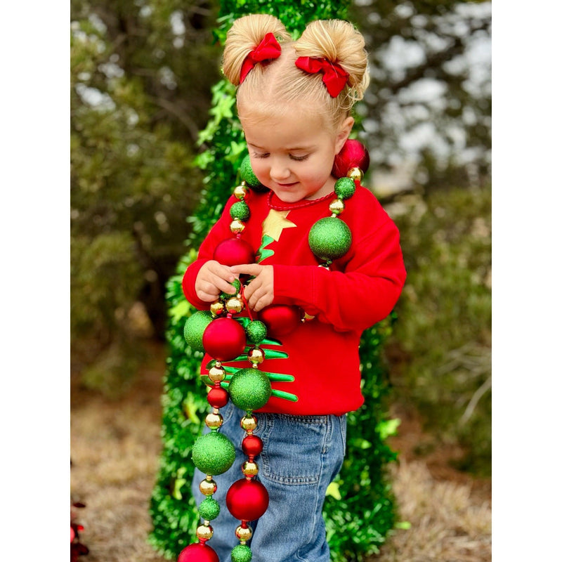 Puff Christmas Tree on Youth Sweatshirt (2T-YXL)