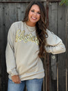 Blessed in Gold Metallic Puff Sweatshirt (S-3XL)