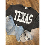 Texas Ribbed Oversized Sweatshirt in BLACK