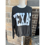 Texas Ribbed Oversized Sweatshirt in BLACK