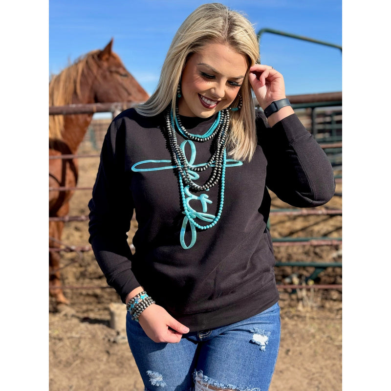 Faith in Teal Metallic Puff Tee or Sweatshirt (XS-3XL)