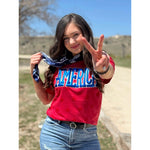 America in Blue Metallic Puff Tee (S-3XL)