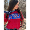 America in Blue Metallic Puff Tee (S-3XL)