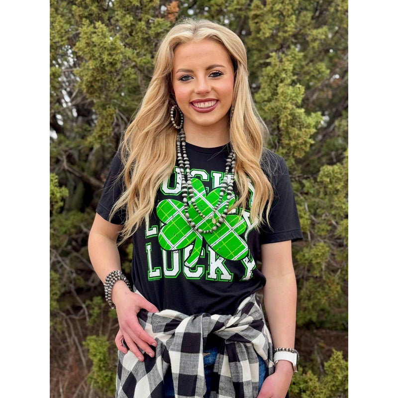 Lucky Repeat Short Sleeve Tee & Sweatshirt (XS-3XL)