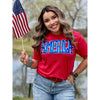 America in Blue Metallic Puff Tee (S-3XL)