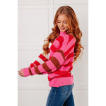 In Your Lane Color Blocked Stripe Sweater (S-XL)