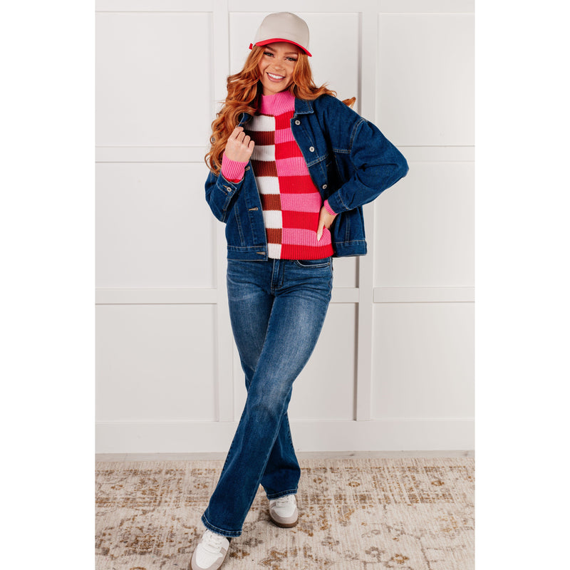 In Your Lane Color Blocked Stripe Sweater (S-XL)