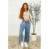 In or Out Wide Leg Cropped Pants Blue Grey (S-3X)