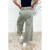 In or Out Wide Leg Cropped Pants Lt Olive (S-3X)