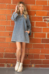 Entro Denim Bow Sleeve Dress