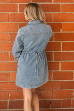 Entro Denim Bow Sleeve Dress