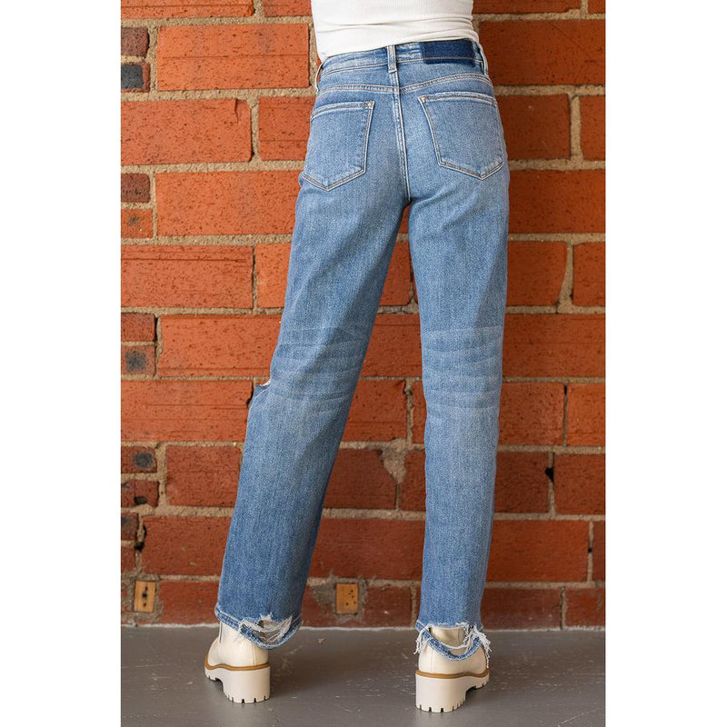 Vervet High Rise Distressed Slim Wide Leg Jeans (25-31)