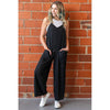 Black Terry Jumpsuit with Pockets