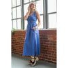 Darci Blue Billow Midi Dress