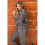 Burnout Cozy Sweatshirt (Charcoal or Orchid)