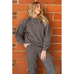 Burnout Cozy Sweatshirt (Charcoal or Orchid)