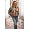 Taupe Checkered Fuzzy Sherpa Jacket