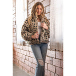 Taupe Checkered Fuzzy Sherpa Jacket