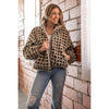 Taupe Checkered Fuzzy Sherpa Jacket