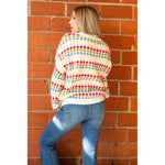 Multicolored Balloon Sleeve Knit Sweater