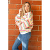 Multicolored Balloon Sleeve Knit Sweater