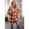 Cozy Plaid Sherpa Hoodie Cardigan (Grey or Mauve)