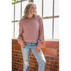 Two Tone Ribbed Loose Top in Pink or Moss