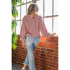 Two Tone Ribbed Loose Top in Pink or Moss