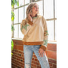 Star Sleeve Fall Top S-XL (Tan or Pink)