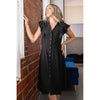 Black Midi Length Dress with Ruffle Sleeve