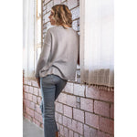 Light Grey Ribbed Oversized Top (S-3X)