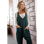 Casual Loose Fit Jumpsuit in Forest