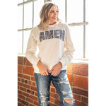 Amen With Grey Leopard Applique Sweatshirt (S-2XL)