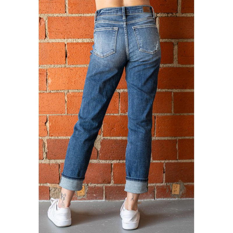 Judy Blue Mid Rise Distressed Boyfriend Jeans (1-15)