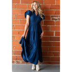 Entro Navy Midi Dress