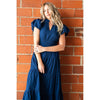 Entro Navy Midi Dress