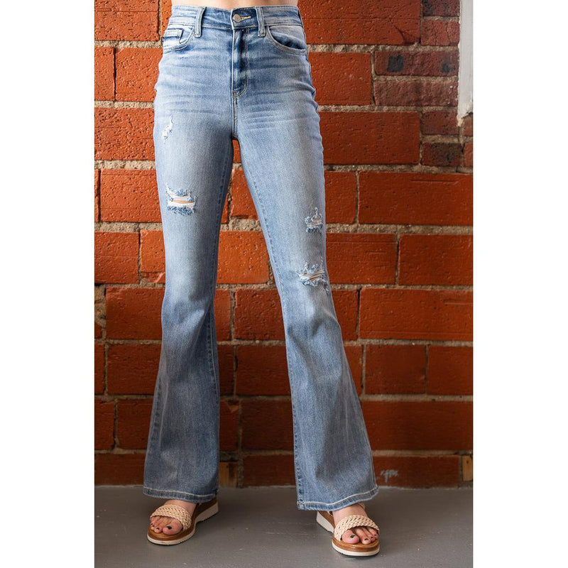 Judy Blue Light High Waisted Flare Jeans (1-15)