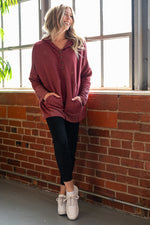 Brick Red Oversized Hoodie