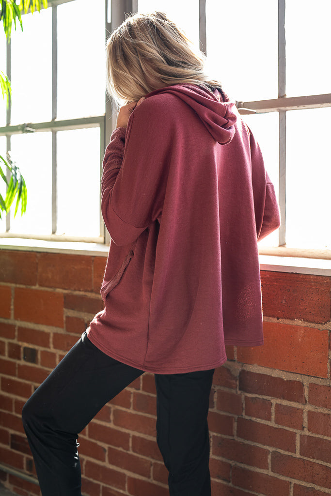 Brick Red Oversized Hoodie