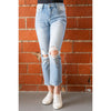 Everlynn Mid Rise Cropped Straight Leg Jeans