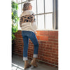 Ivory and Leopard Colorblock Sweater