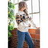 Ivory and Leopard Colorblock Sweater