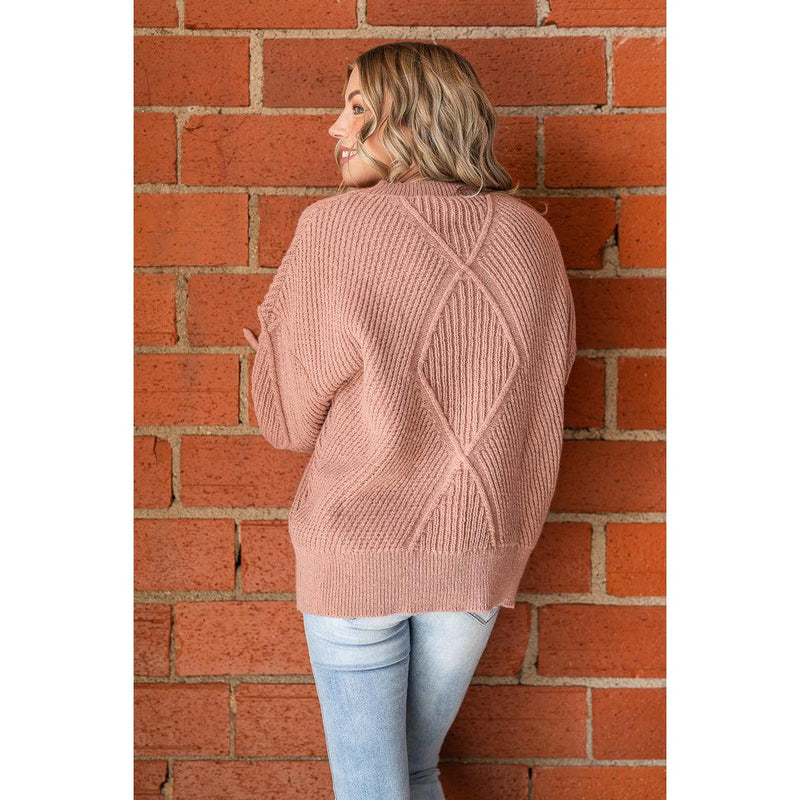 Easel Mauve Oversized Soft Sweater