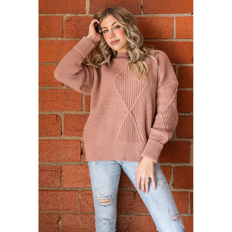 Easel Mauve Oversized Soft Sweater