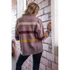 Easel Dark Lilac Fall Striped Sweater