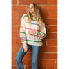 Multi Color Striped Open Knit Spring Sweater