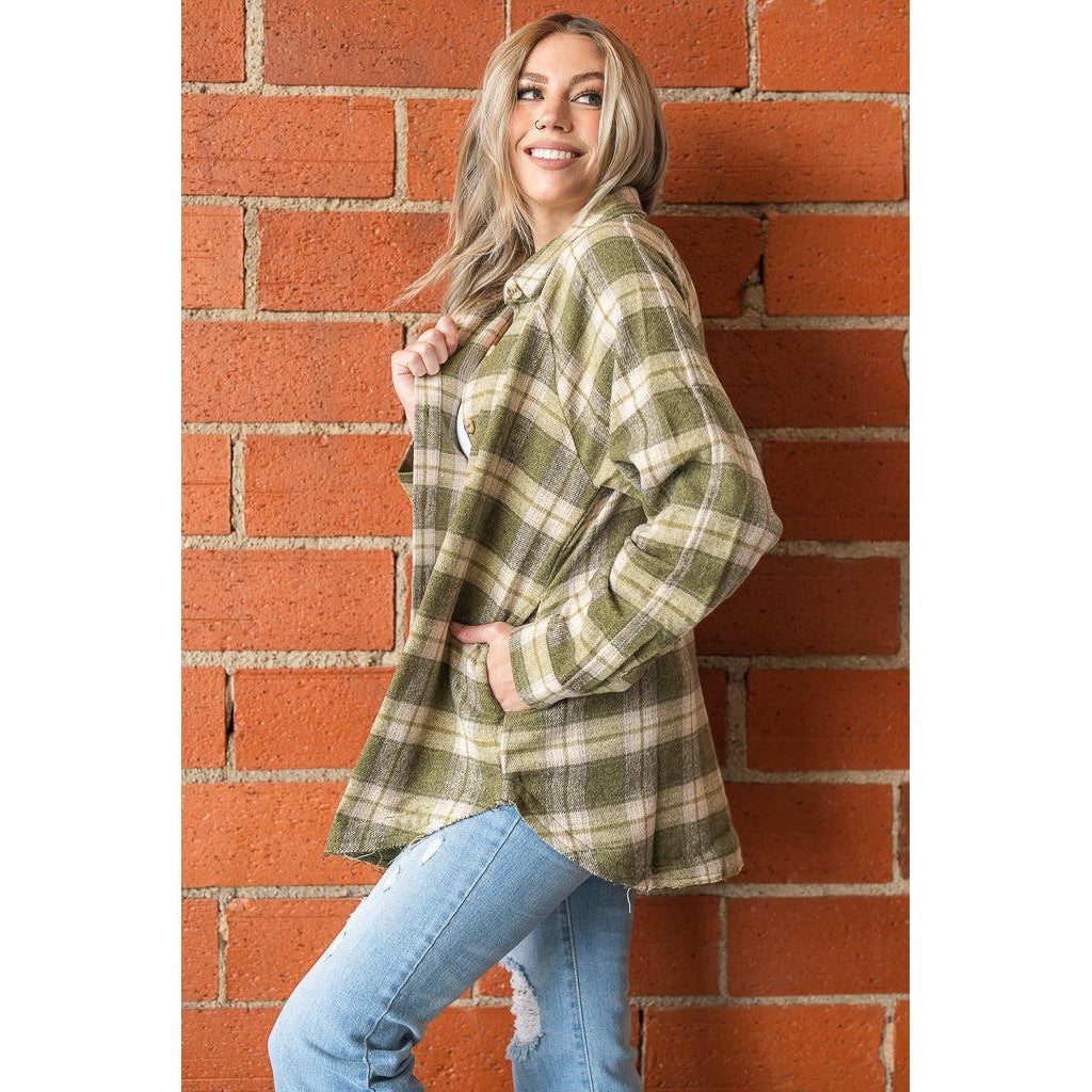 Olive Multi Plaid Shacket